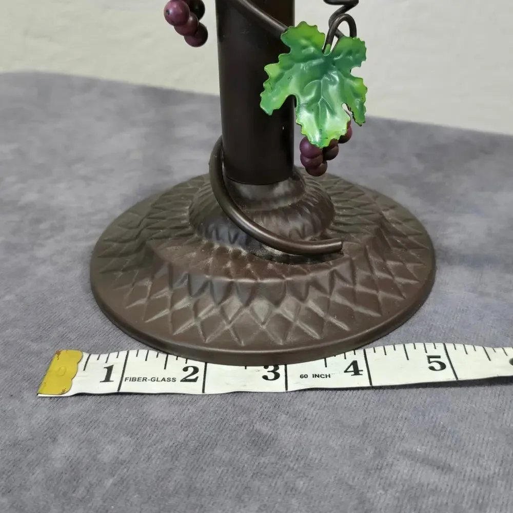 Vintage Bronze Grape Vine Wine Woven Wicker Rustic Style Tealight Candle Holder